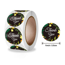Load image into Gallery viewer, 2x500pcs Xmas Christmas  Stickers Roll Label Black Floral Thank You Gift Packaging  Envelope Sealing
