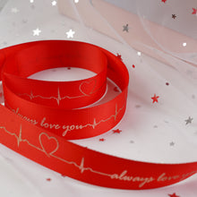 Lade das Bild in den Galerie-Viewer, 2 Rolls Christmas Packing Materials 14 Colors 2.5cm*45M Thread Ribbon Heartbeat ECG Flowers Gift Ribbon
