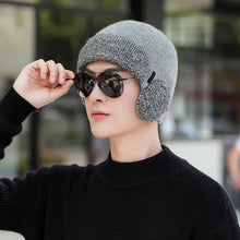 Lade das Bild in den Galerie-Viewer, Warm Winter Knit Beanie Hats Earflaps Cap Male Wool Pullover Thickened Unisex
