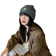 Lade das Bild in den Galerie-Viewer, Warm Winter Knit Beanie Hats Letter Wool Women Autumn And Winter Korean Style Ins Tide Warm All-Matching Unisex
