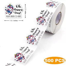 Load image into Gallery viewer, 2x500pcs Christmas Xmas Oh Happy Day Your Order Is Here Pig Special-Shaped Stickers tape
