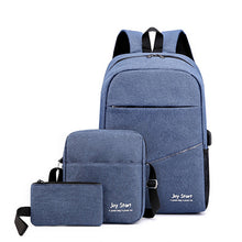 Lade das Bild in den Galerie-Viewer, Backpack Computer Bag Business Casual Notes Three-Piece Storage Bag  Student Schoolbag
