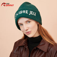 Load image into Gallery viewer, Warm Winter Knit Beanie Hats Autumn and Winter Loose Wool Letter Personality All-Matching Pullover Unisex
