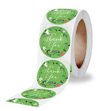 Load image into Gallery viewer, 2x500pcs Xmas Christmas  Stickers Roll Label Pink Floral Ring Pattern Thank You Kraft Envelope Wedding Goods
