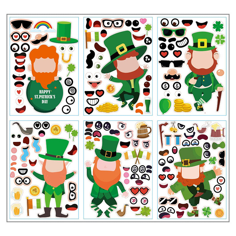 2x500pcs Christmas Xmas St. Patrick's Day St. Patrick's Day Irish Elf Puzzle Stickers tape