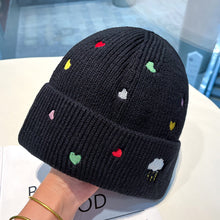 Load image into Gallery viewer, Warm Winter Knit Beanie Hats Rainbow Color Love Embroidered Wool Women Cycling Unisex
