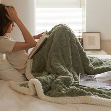 Load image into Gallery viewer, Version A Taffeta B Version Berber Fleece Blanket Autumn and Winter Jacquard Double Layer Thickened Leisure Blanket
