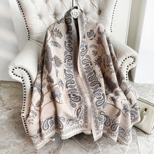 Lade das Bild in den Galerie-Viewer, Women's Scarf Shawl Outer Match Winter Office Nap Blanket Cheongsam Blanket Cashmere-like Tassel Warm
