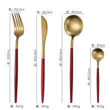 Lade das Bild in den Galerie-Viewer, 304 Stainless Steel Flatware Sets Spork 4-Piece Thick Steak Knife, Fork and Spoon Spork
