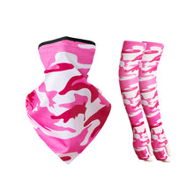 Load image into Gallery viewer, 1 Piece Triangular Binder 1 Pair Sleeves Sunscreen Ice Silk Bandana Set Summer Face Mask
