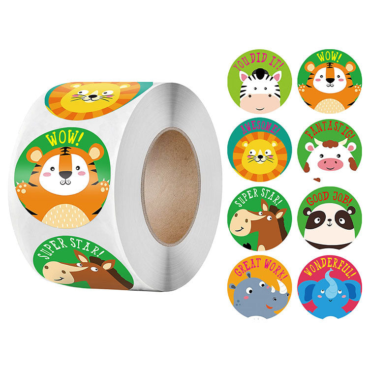 2x500pcs Xmas Christmas  Stickers Roll Label School Season Student Children's Award Incentive Toy Sealing