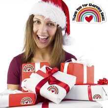 Load image into Gallery viewer, 2x500pcs Christmas Xmas Special-Shaped Rainbow Love Thank You for Shopping Smeu Stickers Stickers tape
