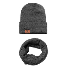 Load image into Gallery viewer, Warm Winter Knit Beanie Hats Scarf Two-Piece Set Men and Women Windproof Thickening Fleece Lined Unisex
