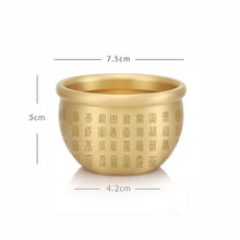 Lade das Bild in den Galerie-Viewer, Ashtray Decorative Decoration Baifu Pot Cup Pure Brass Fortune Rice Pot Incense Burner Treasure Bowl
