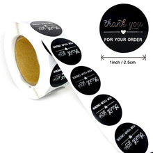 Load image into Gallery viewer, 2x500pcs Christmas Xmas Hot Silver Hand Made with Love Sticker Gift Sealing Adhesive Label tape
