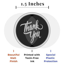 Load image into Gallery viewer, 2x500pcs Christmas Xmas Black Background Gold Word Silver Word Thank You Sticker Gift Label tape
