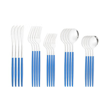 Lade das Bild in den Galerie-Viewer, 304 Stainless Steel Flatware Sets 20PCs Bright Golden Knife Fork Dessert Spoon and Fork Set
