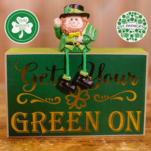 Load image into Gallery viewer, 2x500pcs Christmas Xmas St. Patrick&#39;s Day Irish Four-Leaf Clover Hat Wine Glass Decoration Stickers tape
