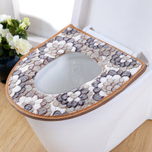 Load image into Gallery viewer, 3pcs Toilet Seat Cover Pads Thick Coral Fleece  Cushion  Cushion Four Seasons Closestool Cushion Sets of Zipper
