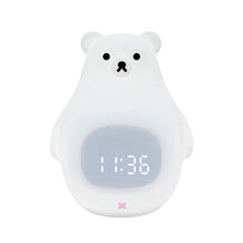 Load image into Gallery viewer, Smart Multi-Function Alarm Clock LED Display Big White Bear Silicone Voice-Activated USB Night Light for Children
