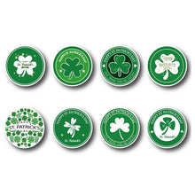 Load image into Gallery viewer, 2x500pcs Christmas Xmas St. Patrick&#39;s Day Irish Four-Leaf Clover Hat Wine Glass Decoration Stickers tape
