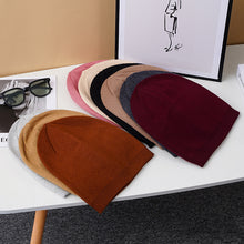 Lade das Bild in den Galerie-Viewer, Warm Winter Knit Beanie Hats All-Matching Woolen Cashmere Ear Protection Solid Color Leisure Pullover Unisex
