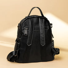 Load image into Gallery viewer, Backpack Wide  Strap Litchi Pattern Korean Style Genuine Leather Backpack Travel shoulder bag

