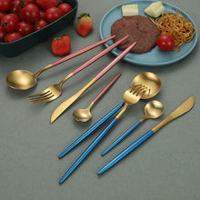 Lade das Bild in den Galerie-Viewer, 304 Stainless Steel Flatware Sets Spork 4-Piece Thick Steak Knife, Fork and Spoon Spork
