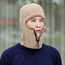 Load image into Gallery viewer, Warm Winter Knit Beanie Hats Scarf One-Piece Men's Fleece Thickened Warm Wool One-Piece Cycling Face Care Cold-Proof Cotton Unisex

