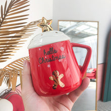 Load image into Gallery viewer, Xmax Christmas Cup Gift Creative Cartoon Gift Ceramic with Lid Spoon Personality Mark
