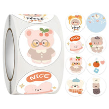 Load image into Gallery viewer, 2x500pcs Christmas Xmas Bear Smiling Face Flower Children Reward Encourage Chinese and English Label Sticker tape
