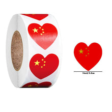 Load image into Gallery viewer, 2x500pcs Christmas Xmas Love Five-Pointed Star China the Five-Starred Red Flag Sticker Fabric Label tape
