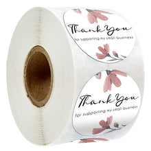 Load image into Gallery viewer, 2x500pcs Xmas Christmas  Stickers Roll Label Flower Thank You  Supporting My Small Business
