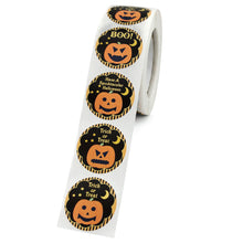 Lade das Bild in den Galerie-Viewer, 2 Rolls 1000pcs Halloween Pumpkin Expression Sticker Adhesive Gift Sealing Paste

