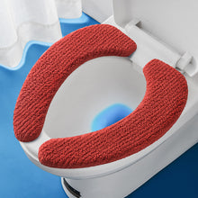 Load image into Gallery viewer, 3pcs Toilet Seat Cover Pads Winter   Adhesive Universal Waterproof  Pad Washer Puff Velvet Two-Piece Stickers

