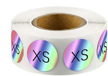 Load image into Gallery viewer, 2x500pcs Christmas Xmas Clothes Shoes and Hats Socks S M L XL XXL XXXL Laser Size Label Sticker tape
