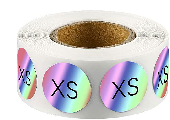 2x500pcs Christmas Xmas Clothes Shoes and Hats Socks S M L XL XXL XXXL Laser Size Label Sticker tape