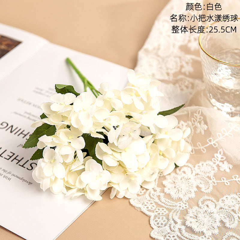 3Pcs Small Handle Shui Yang Hydrangea Artificial Fake Flower Plants Home Decoration Wedding Bouquet