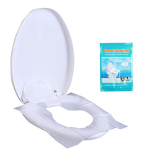 Load image into Gallery viewer, 3pcs Soluble Water Disposable Toilet Mat English Style Mono-Sheet Tape Toilet Paper Hotel Supplies Toilet Seat Paper
