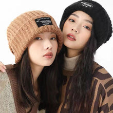 Lade das Bild in den Galerie-Viewer, Warm Winter Knit Beanie Hats Face-Looking Small Oversized Loose Wool Women Temperament Ear Protection Unisex

