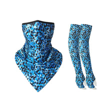 Load image into Gallery viewer, 1 Piece Triangular Binder 1 Pair Sleeves Sunscreen Ice Silk Bandana Set Summer Face Mask
