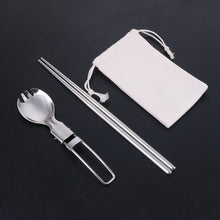 Lade das Bild in den Galerie-Viewer, 304 Stainless Steel Flatware Sets Outdoor Camping Tableware Foldable Chopsticks Meal Spoon Portable
