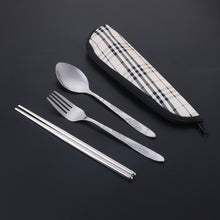 Lade das Bild in den Galerie-Viewer, 304 Stainless Steel Flatware Sets 2/3pcs Student Household Portable Chopsticks Spoon Kit
