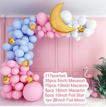 Load image into Gallery viewer, 119PCs Moon Blue Pink Set Birthday Party Wedding Decoration
