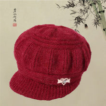 Load image into Gallery viewer, Warm Winter Knit Beanie Hats Women's Autumn Korean-Style Middle-Aged and Elderly Baseball Thickened Pullover Unisex
