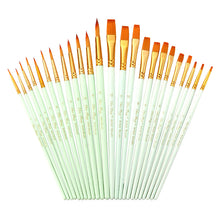 Load image into Gallery viewer, 12 PCs Nylon Hair Brush Watercolor Acrylic Macaron New Oil Painting
