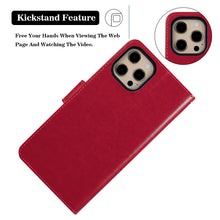 Load image into Gallery viewer, Red and Black Leather Flip Phone Case with Lanyard for iPhone13 Pro Max/Pro/Mini
