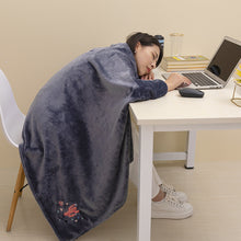 Load image into Gallery viewer, Nap Blanket Solid Color Air Conditioning Blanket Thickened by Embroidery Pattern Student Blanket

