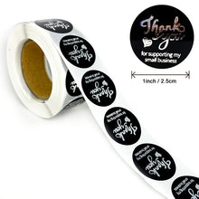 Load image into Gallery viewer, 2x500pcs Christmas Xmas Hot Silver Hand Made with Love Sticker Gift Sealing Adhesive Label tape
