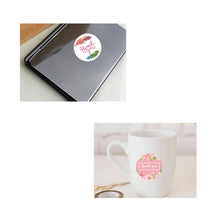 Load image into Gallery viewer, 2x500pcs Xmas Christmas  Stickers Roll Label Pink Floral Thank You Notebook Tea Cup Gift Decoration

